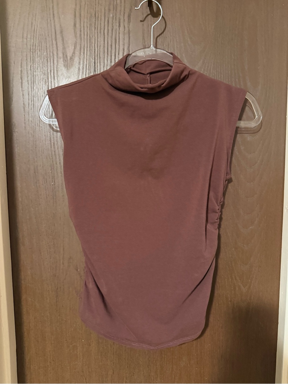 Quince Sleeveless Brown Mock Neck Top